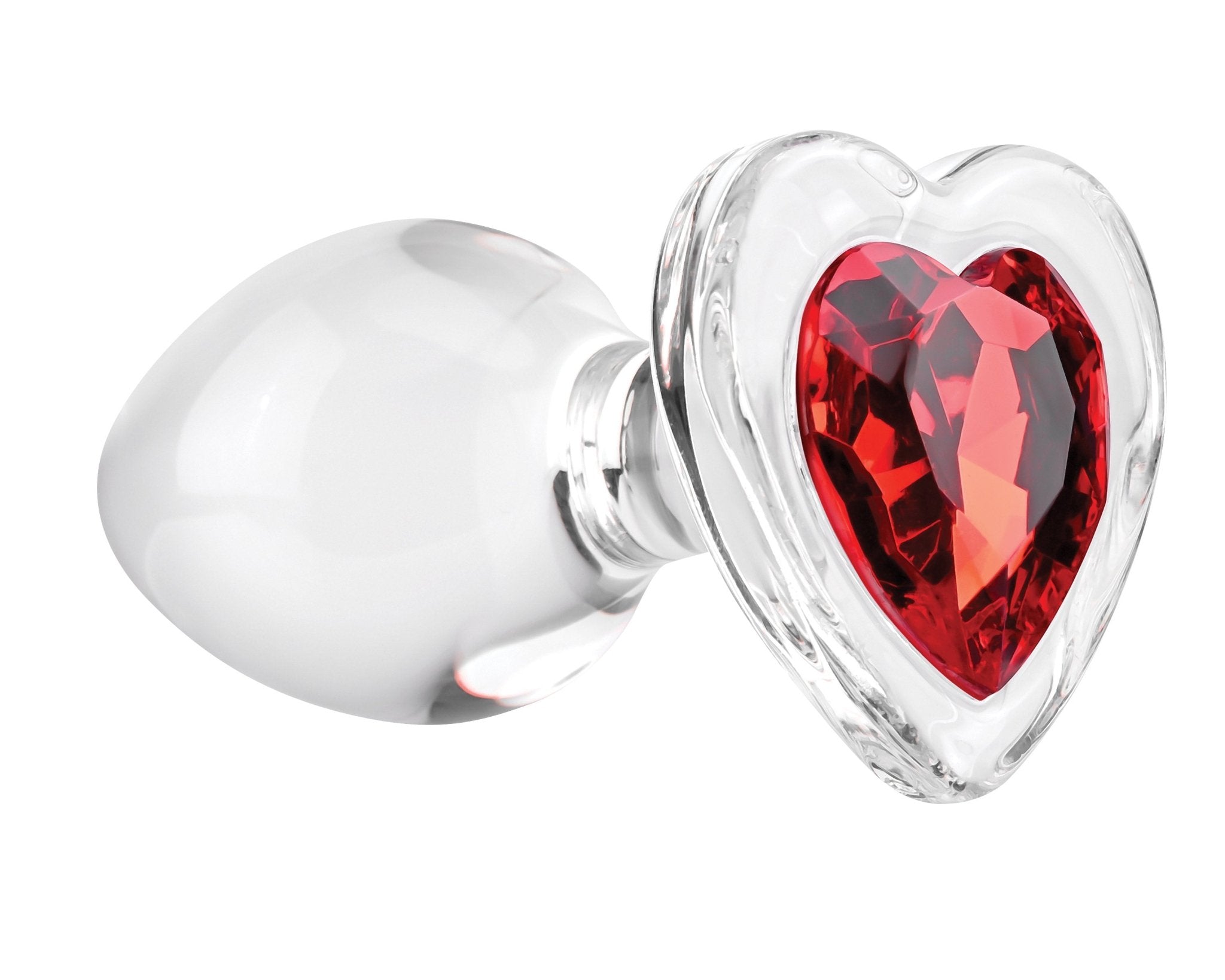 Adam & Eve Red Heart Gem Glass Plug