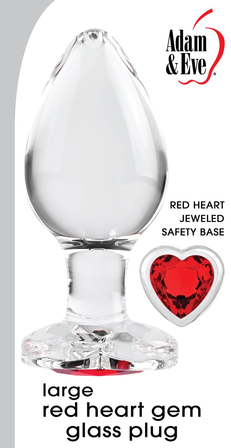 Adam & Eve Red Heart Gem Glass Plug