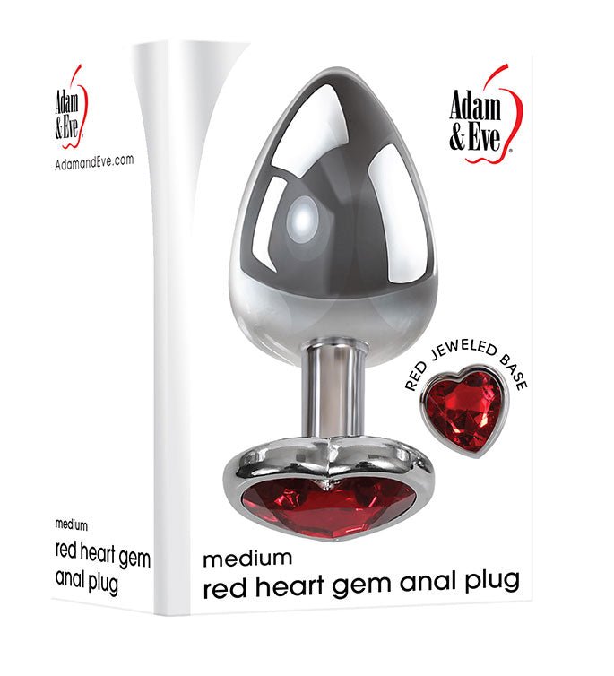 Adam & Eve Small Heart Red Gem Anal Plug