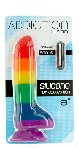 Addiction Justin 8" Dildo - Rainbow