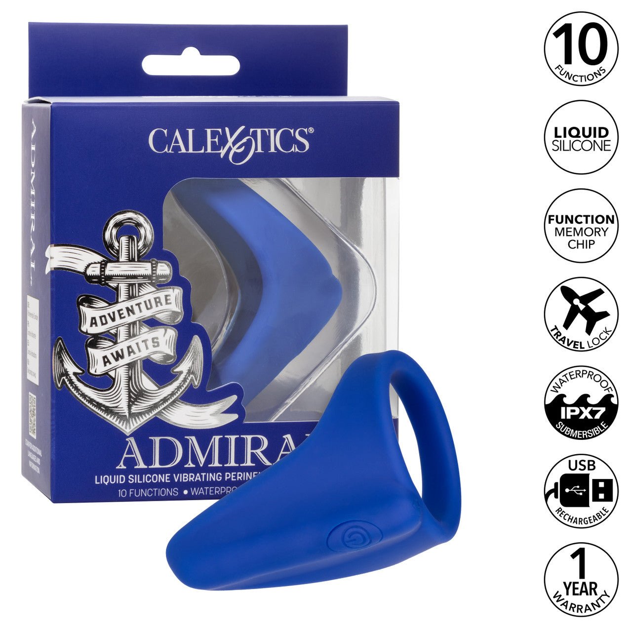 Admiral Vibrating Pernium Ring & Massager Liquid Silicone