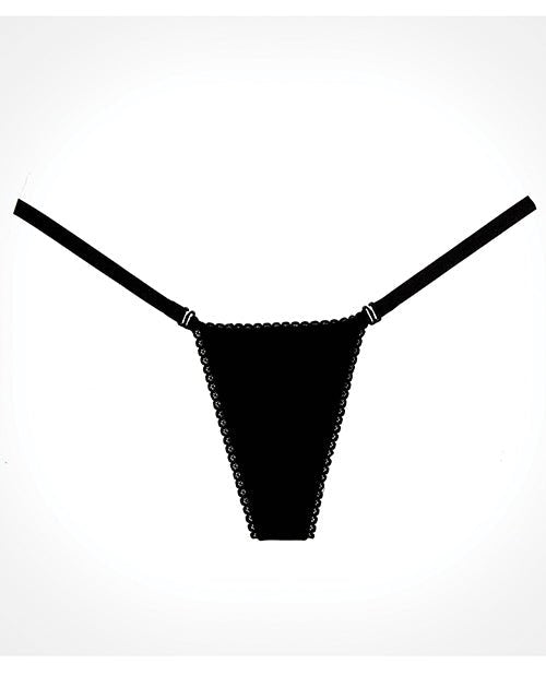 Adore Between The Cheats Velvet Panty in Black O/S by Allure Lingerie