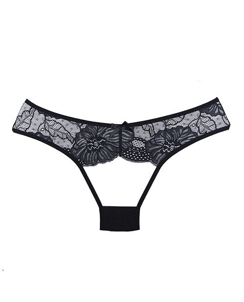 Adore Kiss Mesh & Lace Open Panty Black O/s