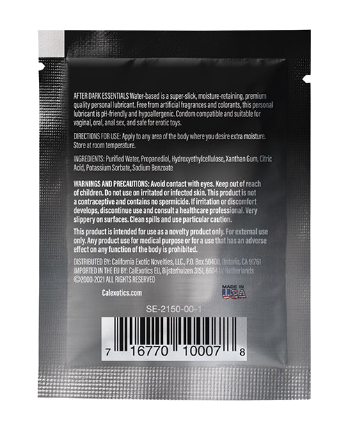 After Dark Essentials Water Based Personal Lubricant Sachet - .08 Oz