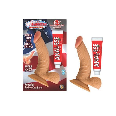 All American Whoppers 6.5in Curved Dong with Balls