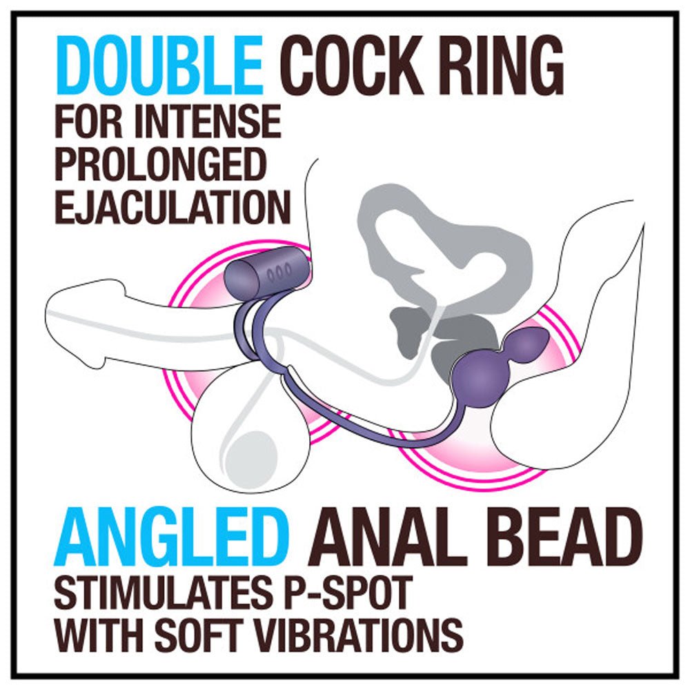 Anal Adventures Platinum Silicone Anal Ball W/ C Ring Black