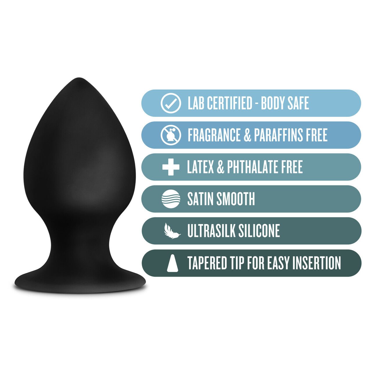 Anal Adventures Platinum Silicone Anal Stout Plug Black