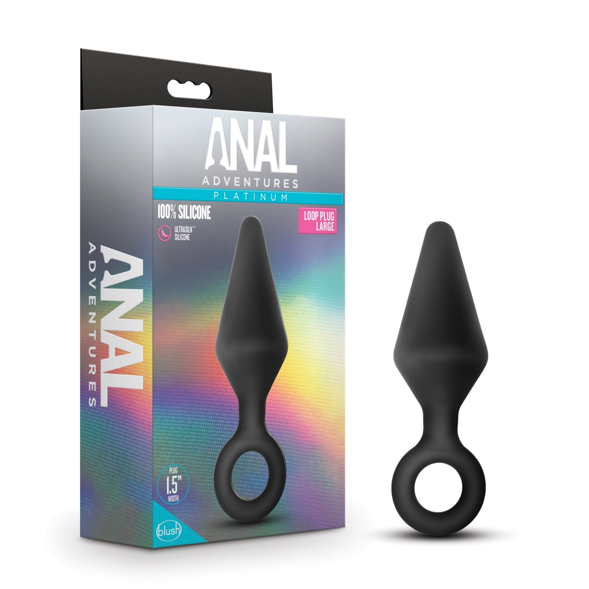 Anal Adventures Platinum - Silicone Loop Plug - Black