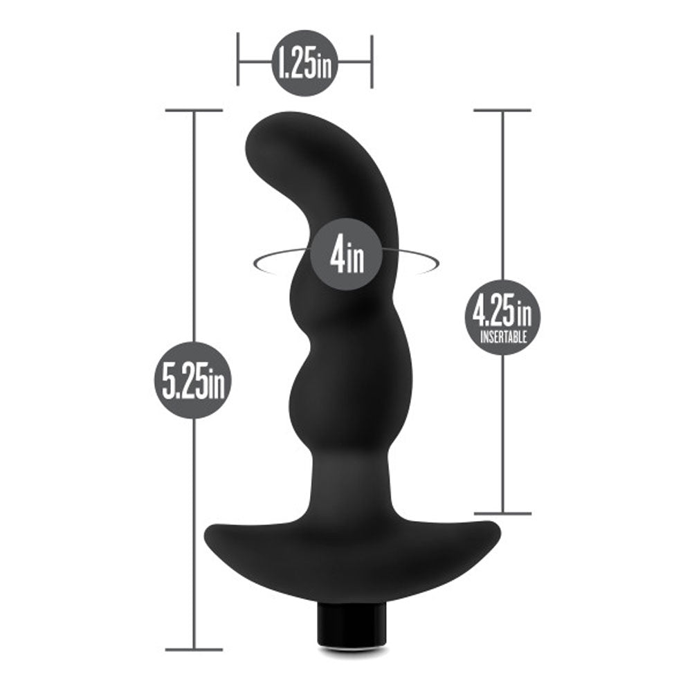 Anal Adventures Platinum Silicone Vibrating Prostate Massager 03 Black