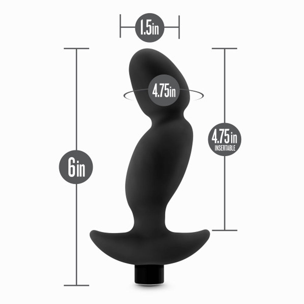 Anal Adventures Platinum Silicone Vibrating Prostate Massager 04 Black