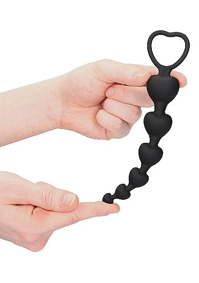 Anal Heart Beads Black