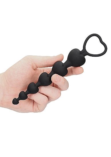 Anal Heart Beads Black