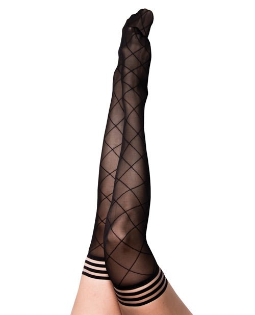 Anna - Diamond Thigh High - Size - Black