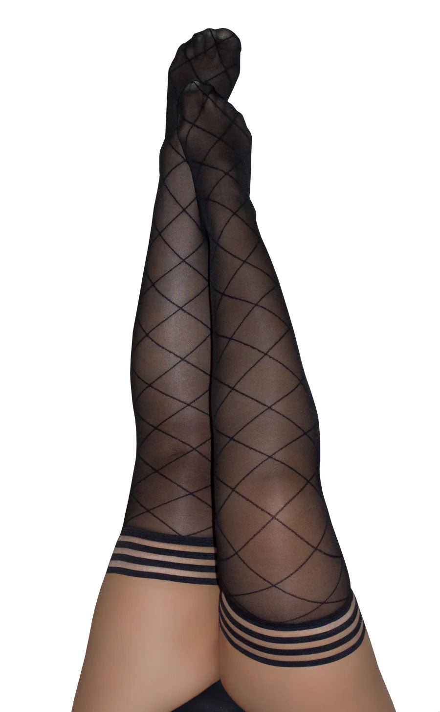 Anna - Diamond Thigh High - Size - Black