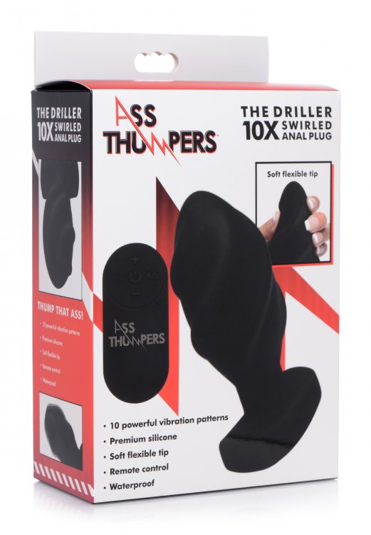 Ass Thumpers Swirled Vibr Anal Plug W/ Remote